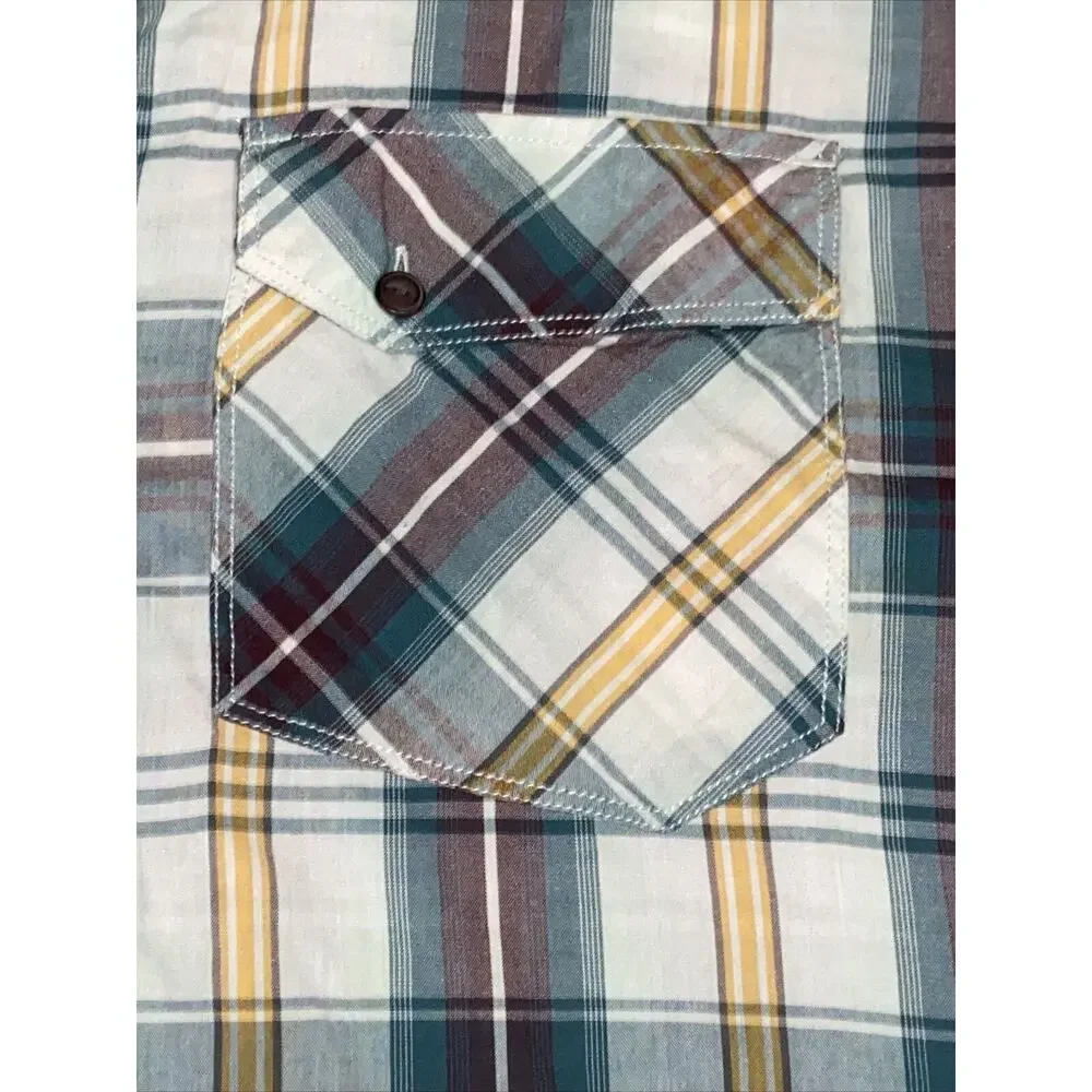 The North Face Plaid Button Down Shirt Mens Size 2XL Short Sleeve Outdoors Light